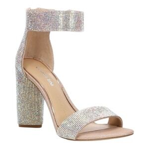 Gianni Bini Rhinestone Block Heel Ankle Strap Evening Party Heels Size 7